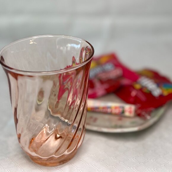 Vintage MCM translucent pink glass - Picture 4 of 7
